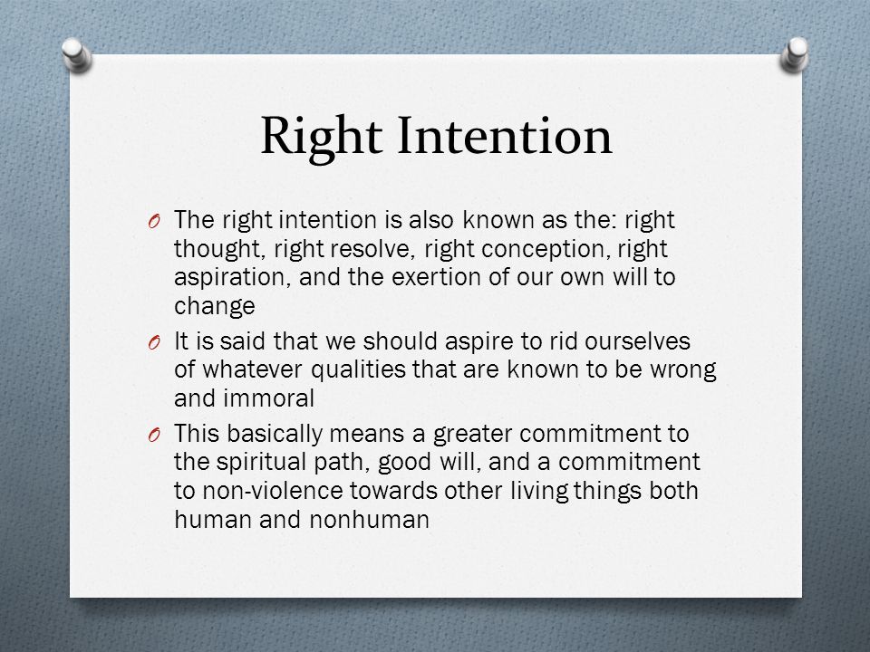 right intention